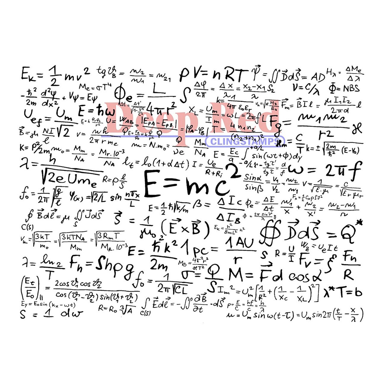 Deep Red Stamps Quantum Background Rubber Cling Stamp 4.2 x 3.1 inches